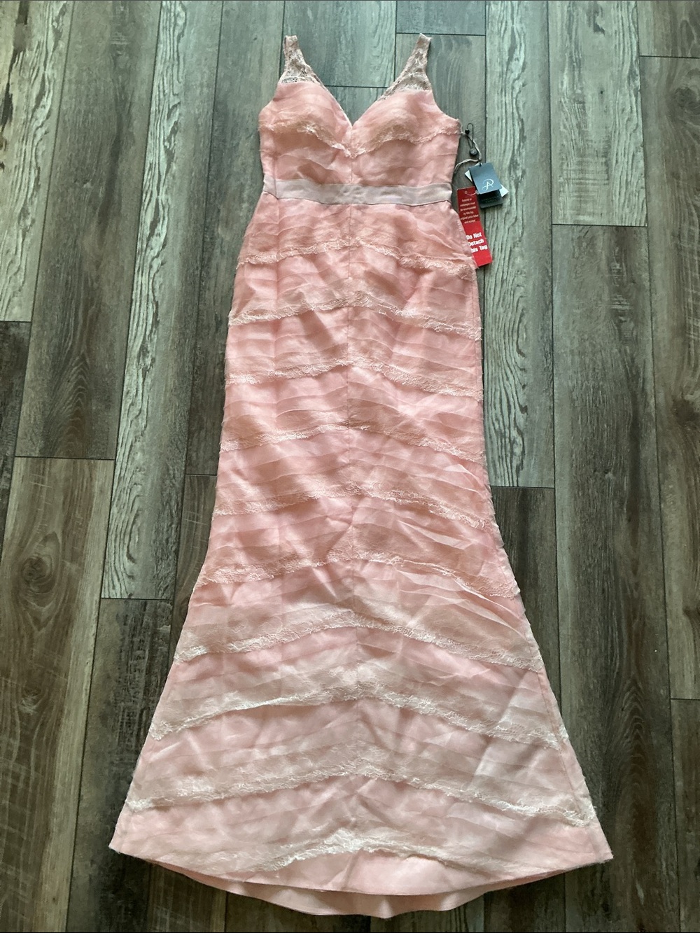 NWT Adrianna Papell Blush Pink Organza Ombre Evening Gown Dress Size 6